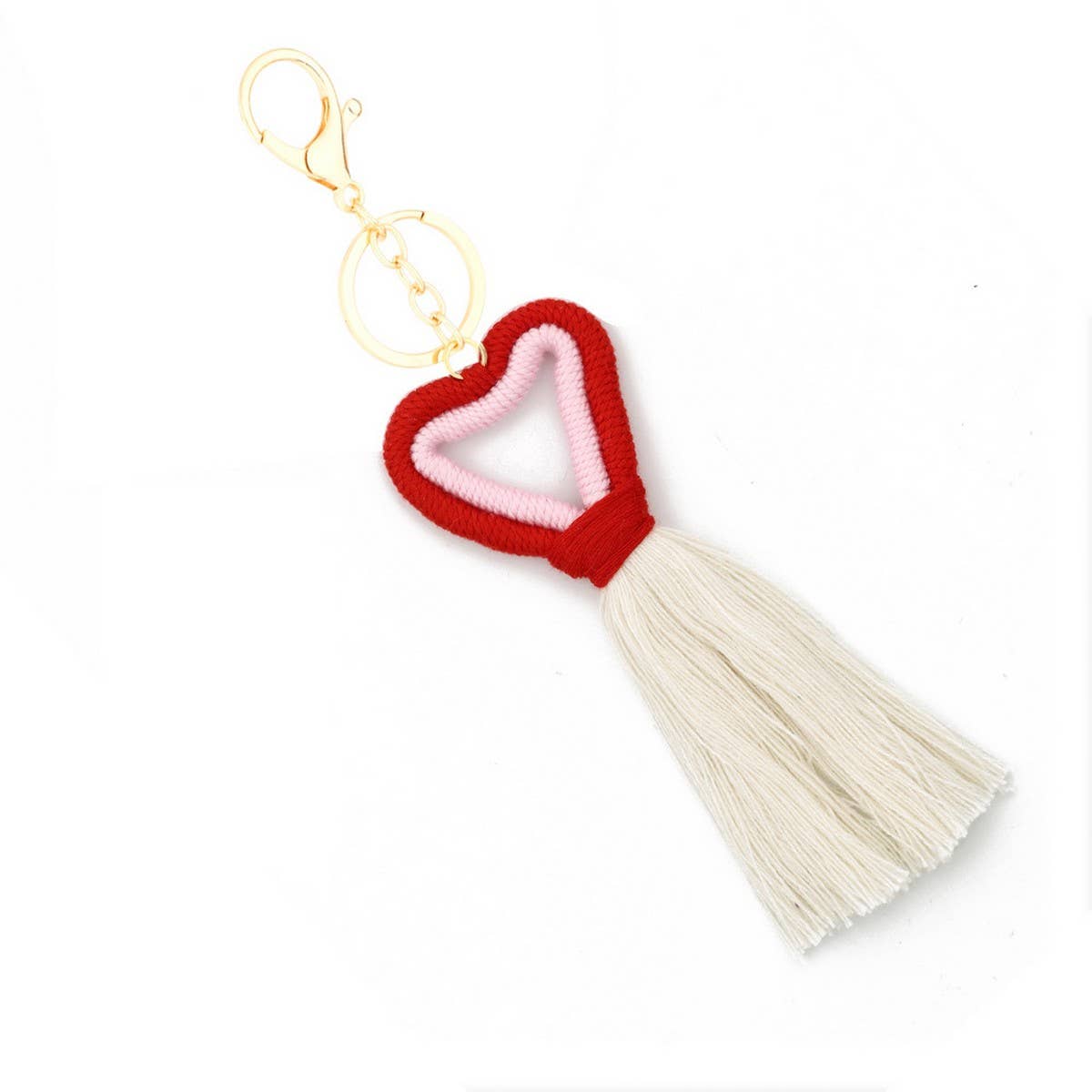 HANDMADE COTTON ROPE HEART KEYCHAIN_CWAB5074