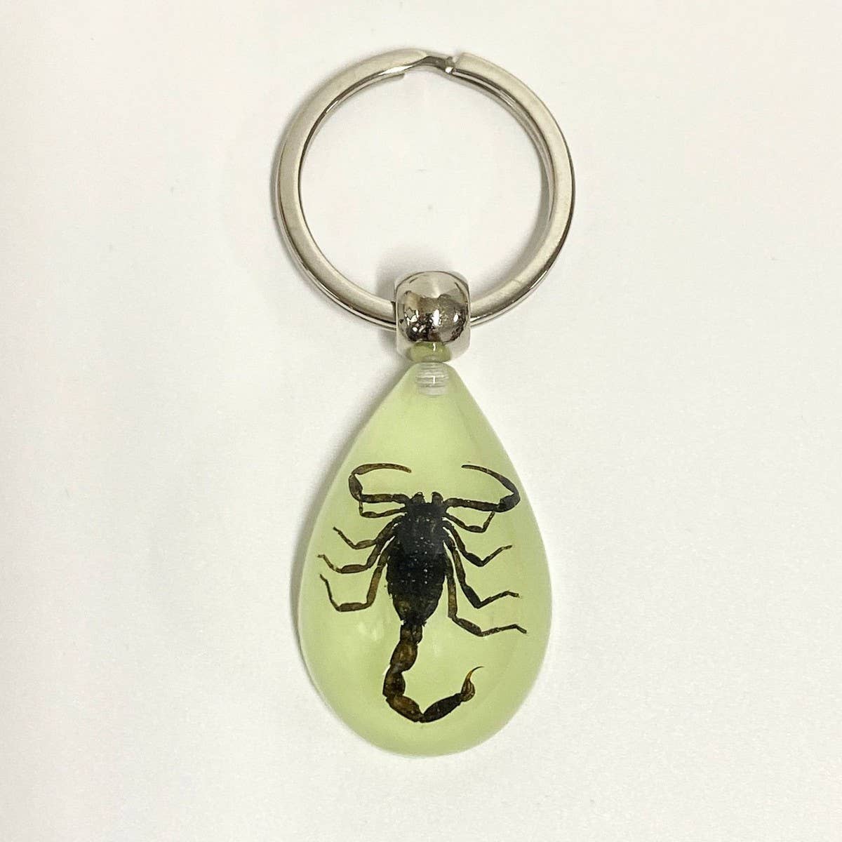 AMBER GLOW IN THE DARK INSECT KEYCHAIN PENDANT_CWMM3698