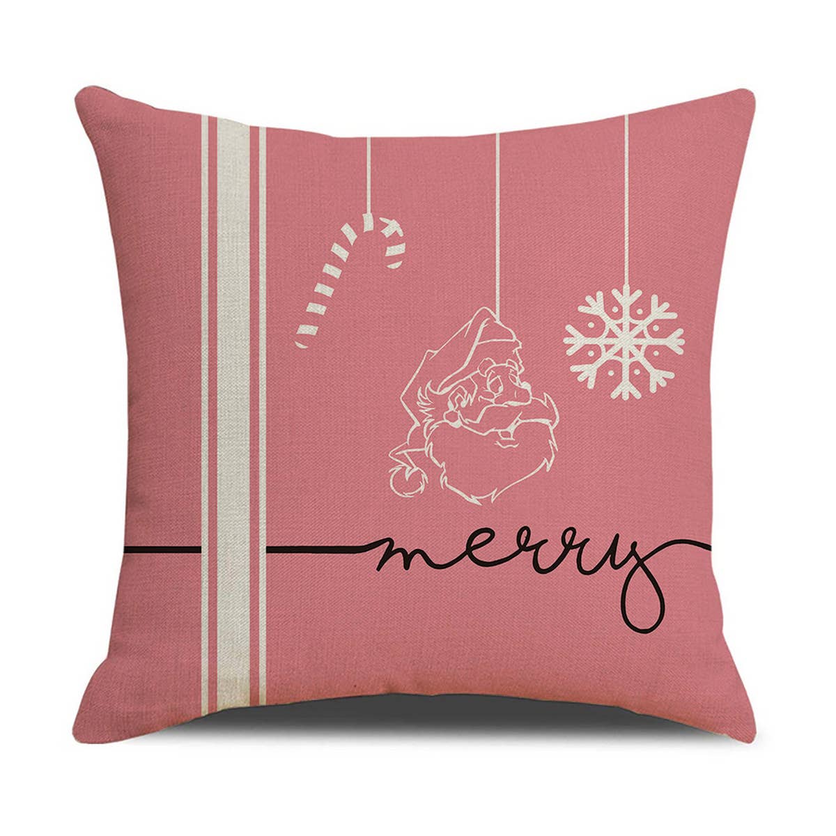 NEW PINK CARTOON CHRISTMAS LINEN PILLOWCASE_CWMM1377