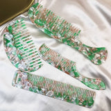 COMFORTABLE GREEN ACETATE COMB FOR SILKY HAIR_CWMM6431