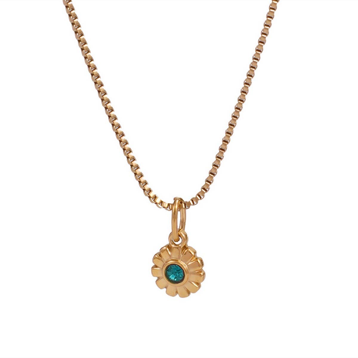 MINIMALIST STAINLESS STEEL MONTHLY STONE NECKLACE_CWMM8843