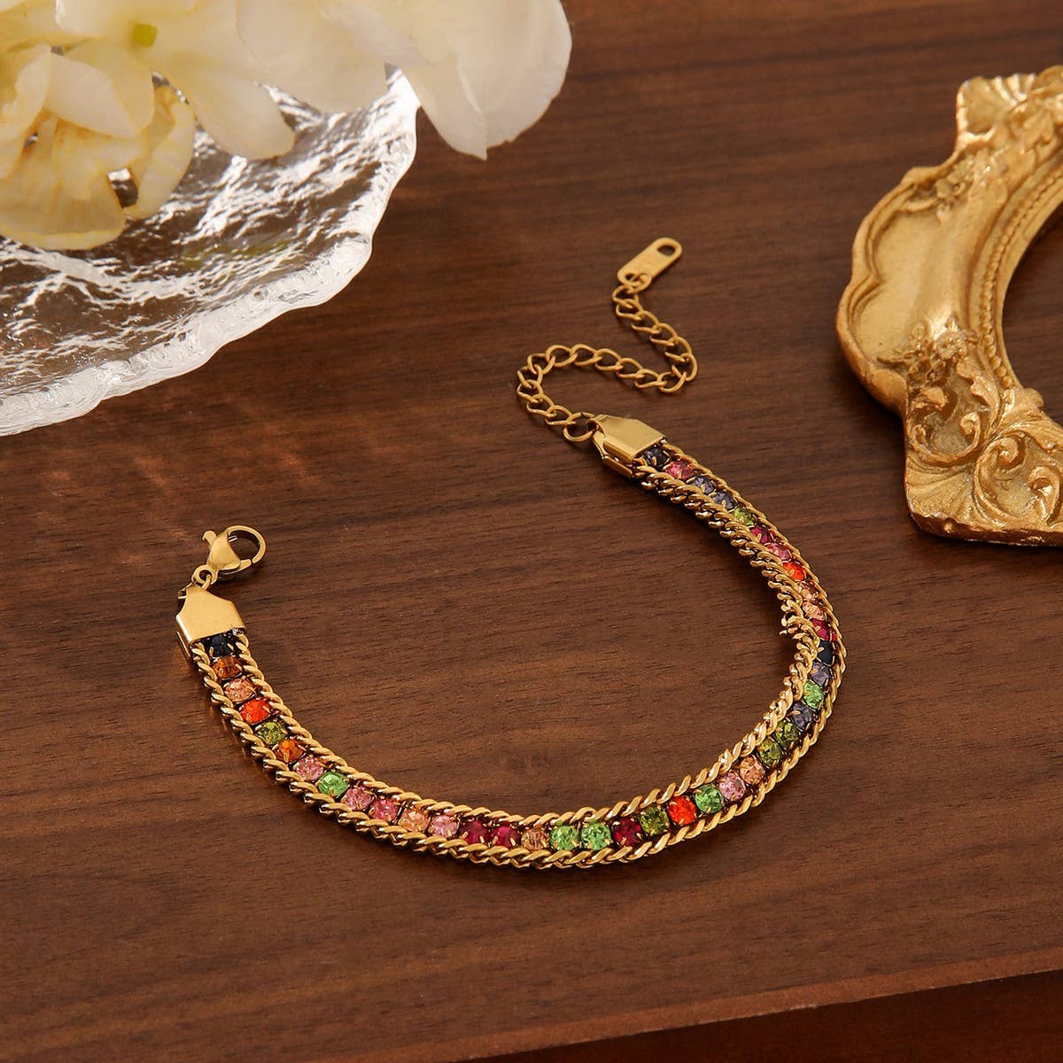 COLORFUL DIAMOND SNAKE BRACELET_CWMM3732