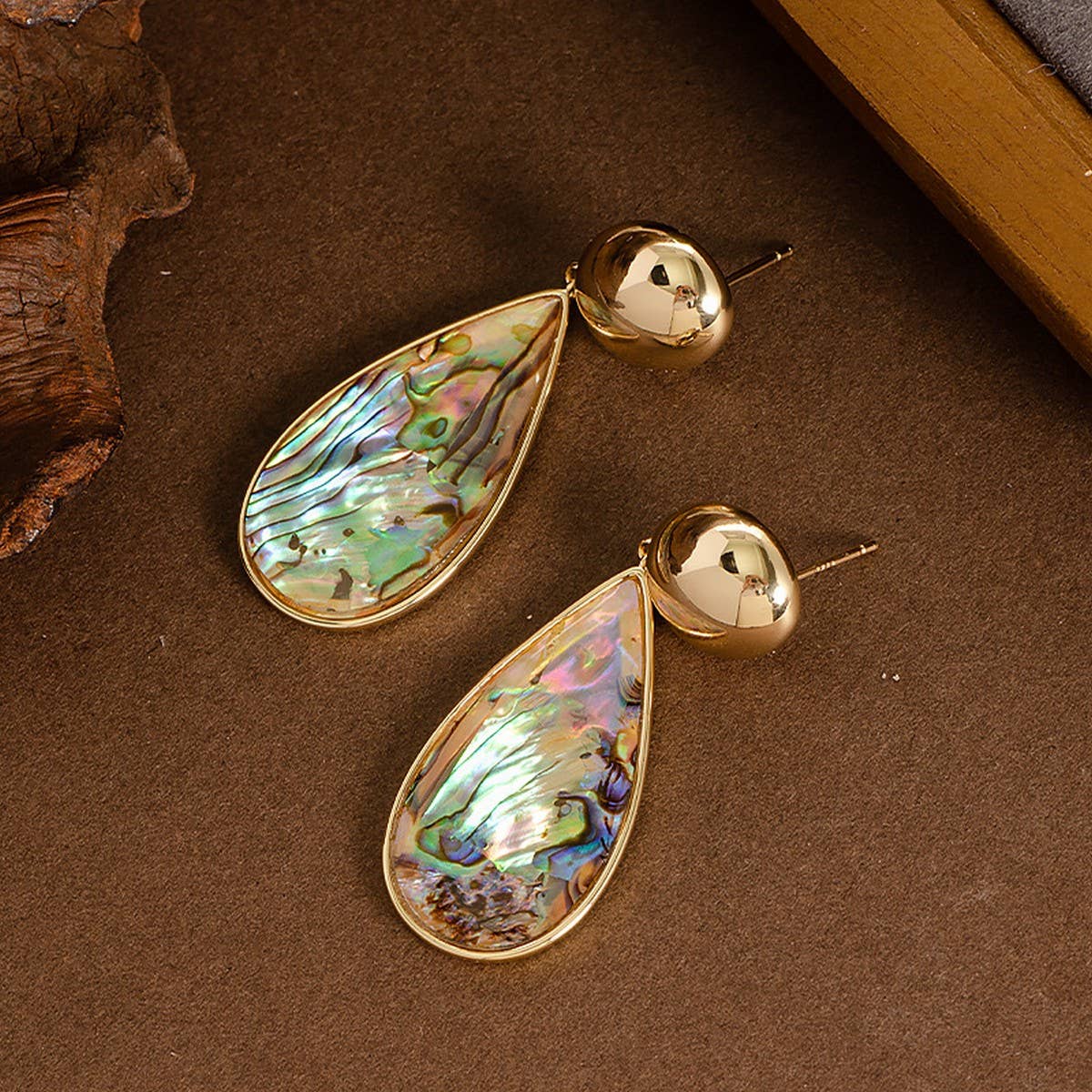 RETRO PERSONALITY ABALONE PENDANT EARRINGS_CWMM4330