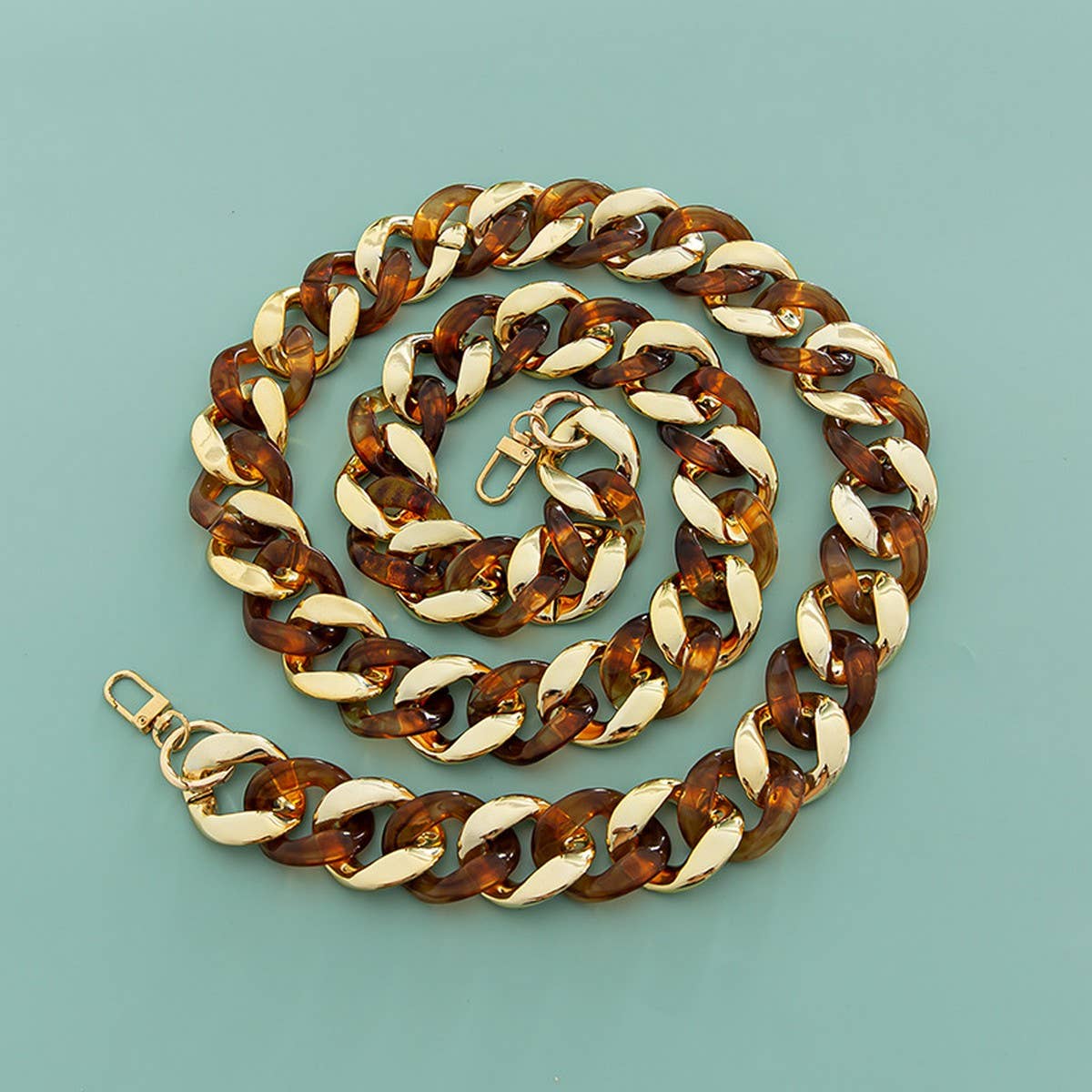 LARGE RESIN ACRYLIC BAG CHAIN WIDE SHOULDER STRAP_CWMM5097