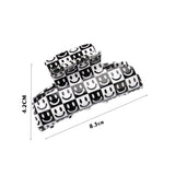 BLACK WHITE PLAID HAIR CLAW RETRO CHIC CLIP_CWAHA0312