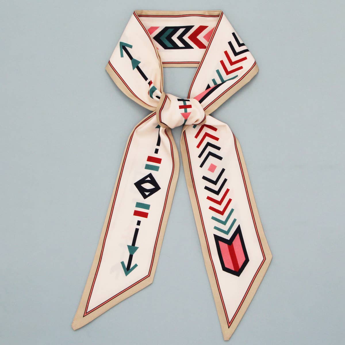 FLORAL LETTER SKINNY TWILLY SCARF FOR HAIR BAG _CWASC0063