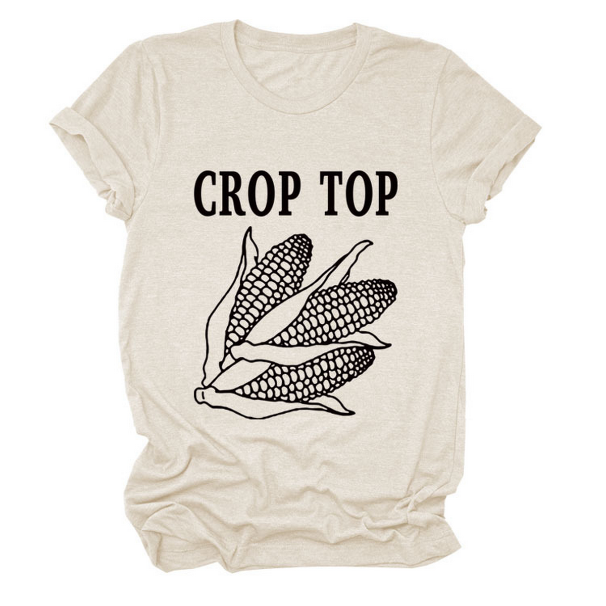 CORN LETTER PRINT TEE WOMEN S CASUAL T SHIRT_CWTTS1502