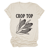 CORN LETTER PRINT TEE WOMEN S CASUAL T SHIRT_CWTTS1502