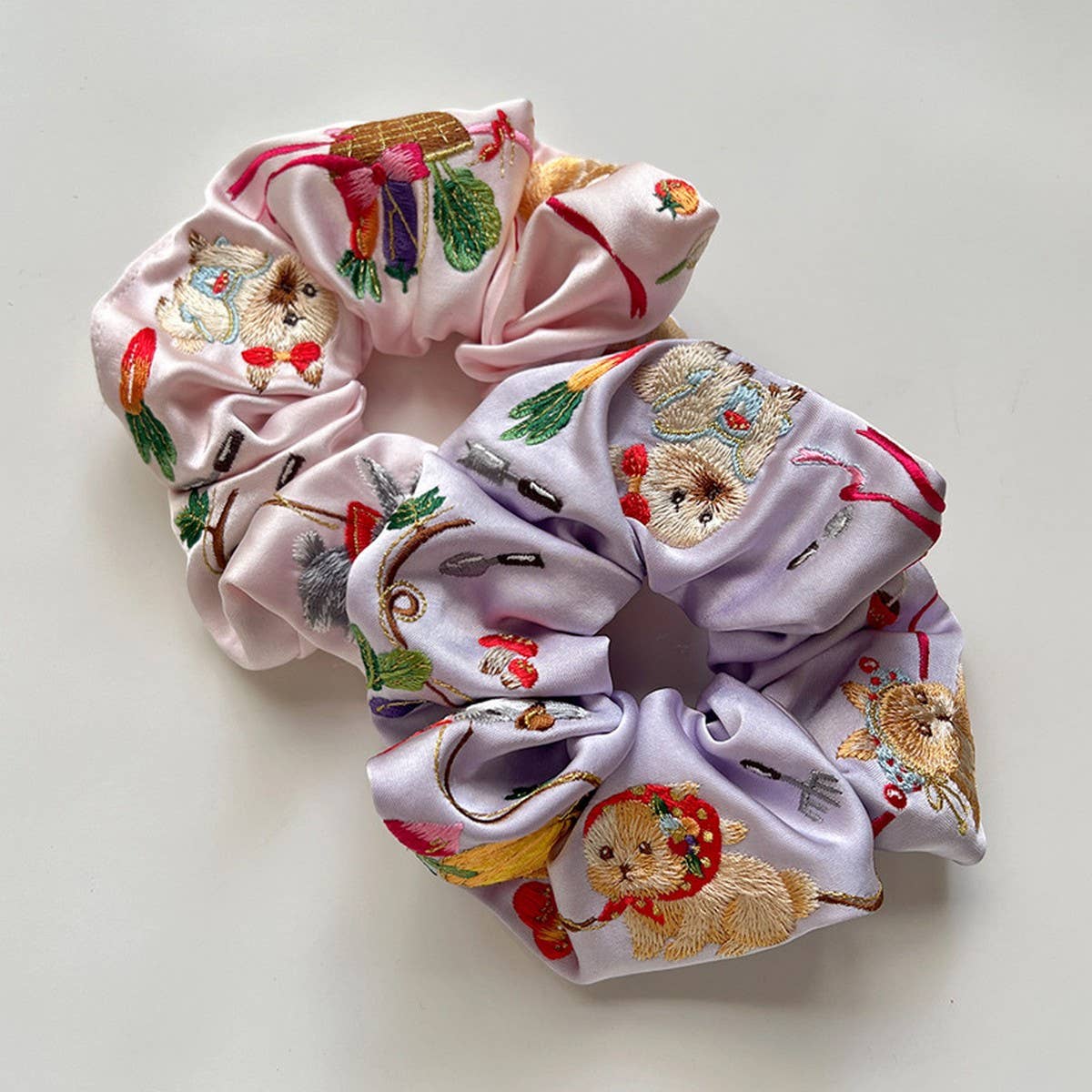 DESIGN SATIN CUTE EMBROIDERED BUNNY HAIRBAND_CWAHA3676