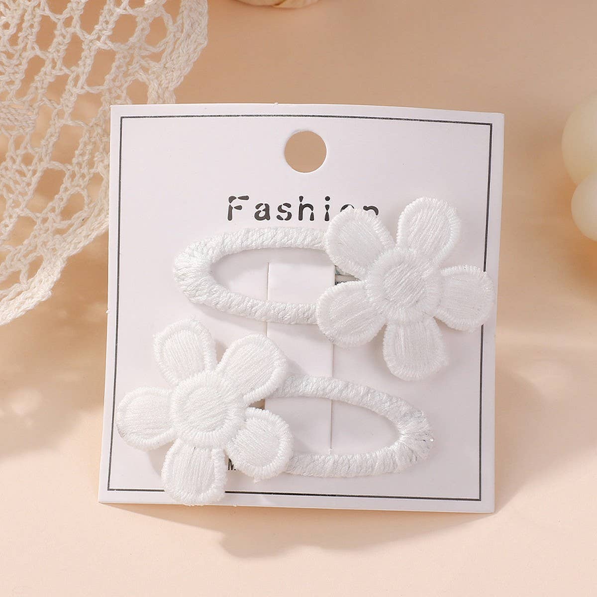 FRESH DAISY FIVE PETAL FLOWER HAIR CLIP SET_CWAHA6706