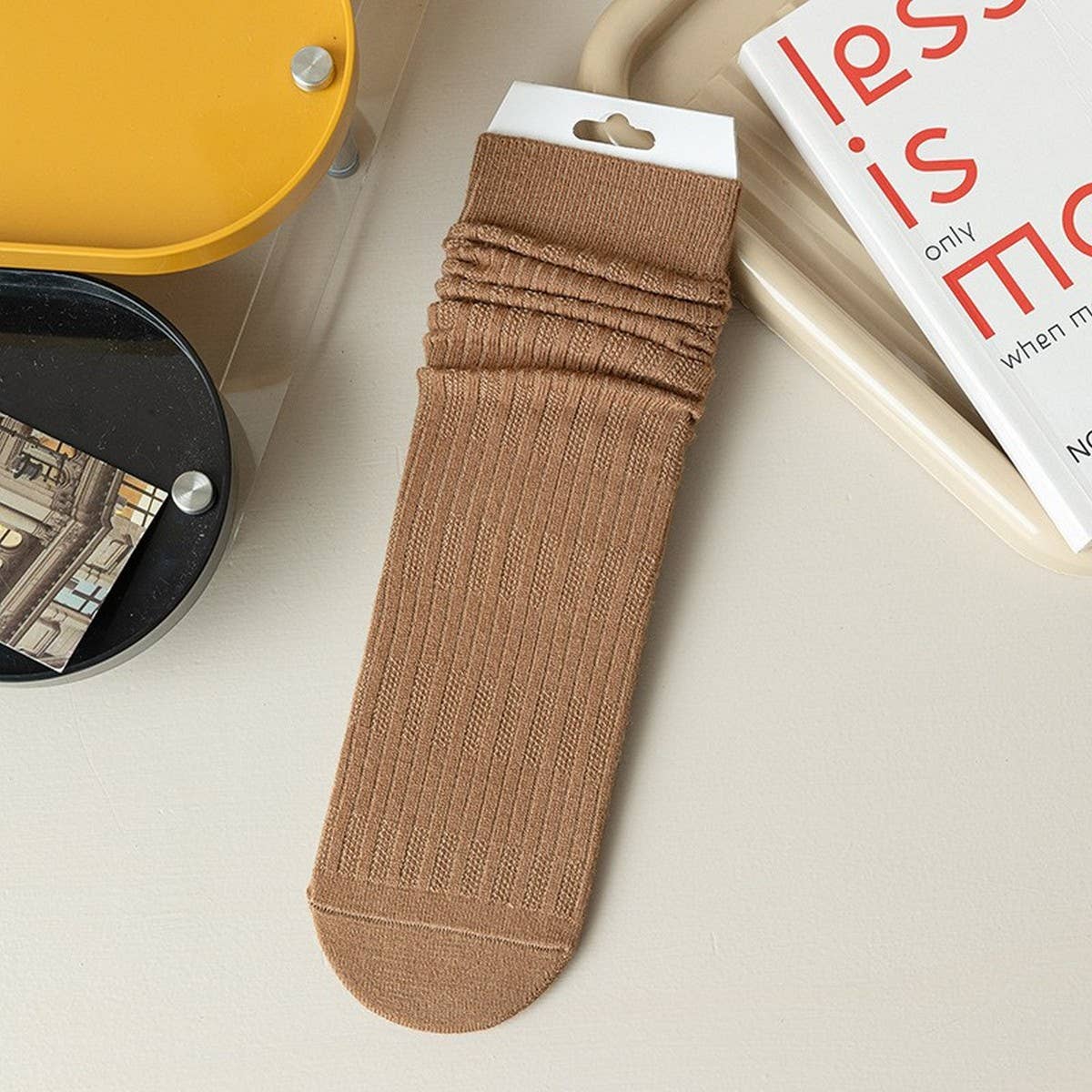 SOLID COLOR RETRO WARM MID CALF SOCKS_CWMS1053