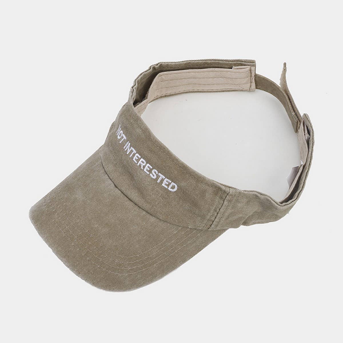 Washed Embroidered Letter Visor Cap -Golf Sun Hat_Cwah3309