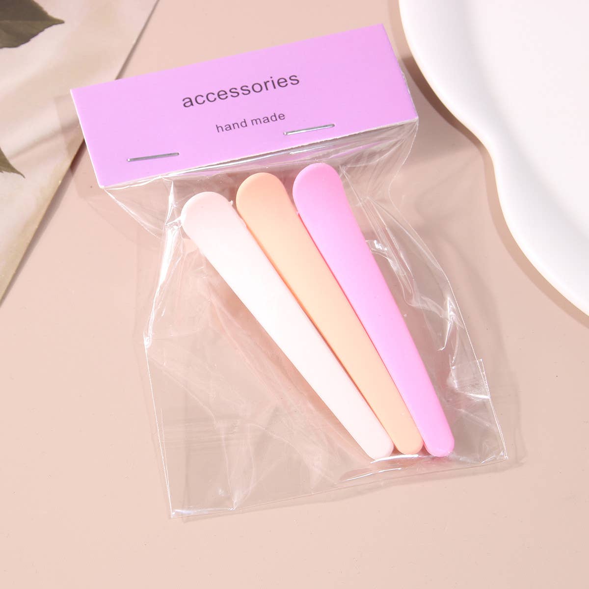 3PCS NO CREASE HAIR CLIPS SET MATTE DUCKBILL PINS_CWAHA1045