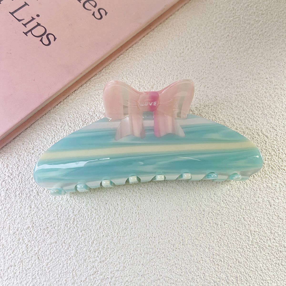 COLORBLOCK BOW ACETATE HAIR CLAW SWEET CHIC CLIP_CWAHA1341