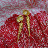 DESIGN OCEAN SERIES PEARL SHELL SNAIL EARRINGS_CWAJE5133