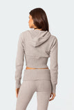Two-Piece Sport Zippered Hooded Top Trousers Set