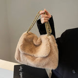 Winter Chain Large Capacity Shoulder Plush Bag_Cwab3938