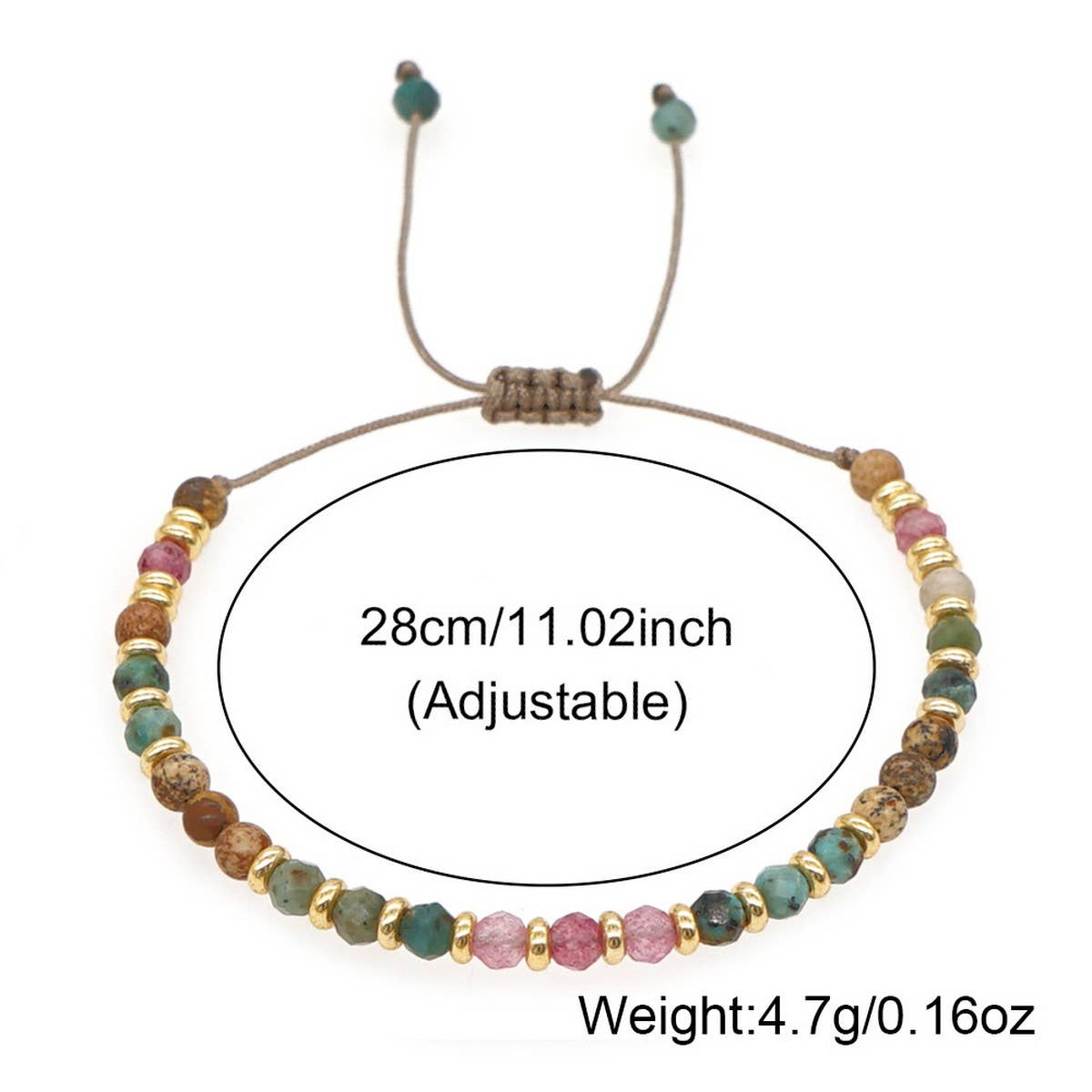 COLORFUL SEMI PRECIOUS STONEHANDMADE BEADEDBRACELET_CWAB4639