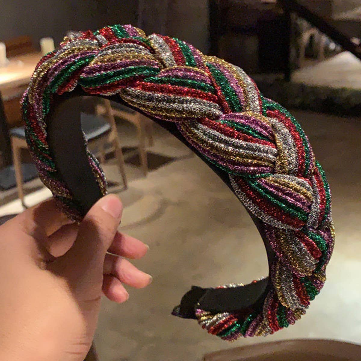 FASHION MULTICOLOUR WEAVE DETAIL HAIR HOOP_CWAHA0201