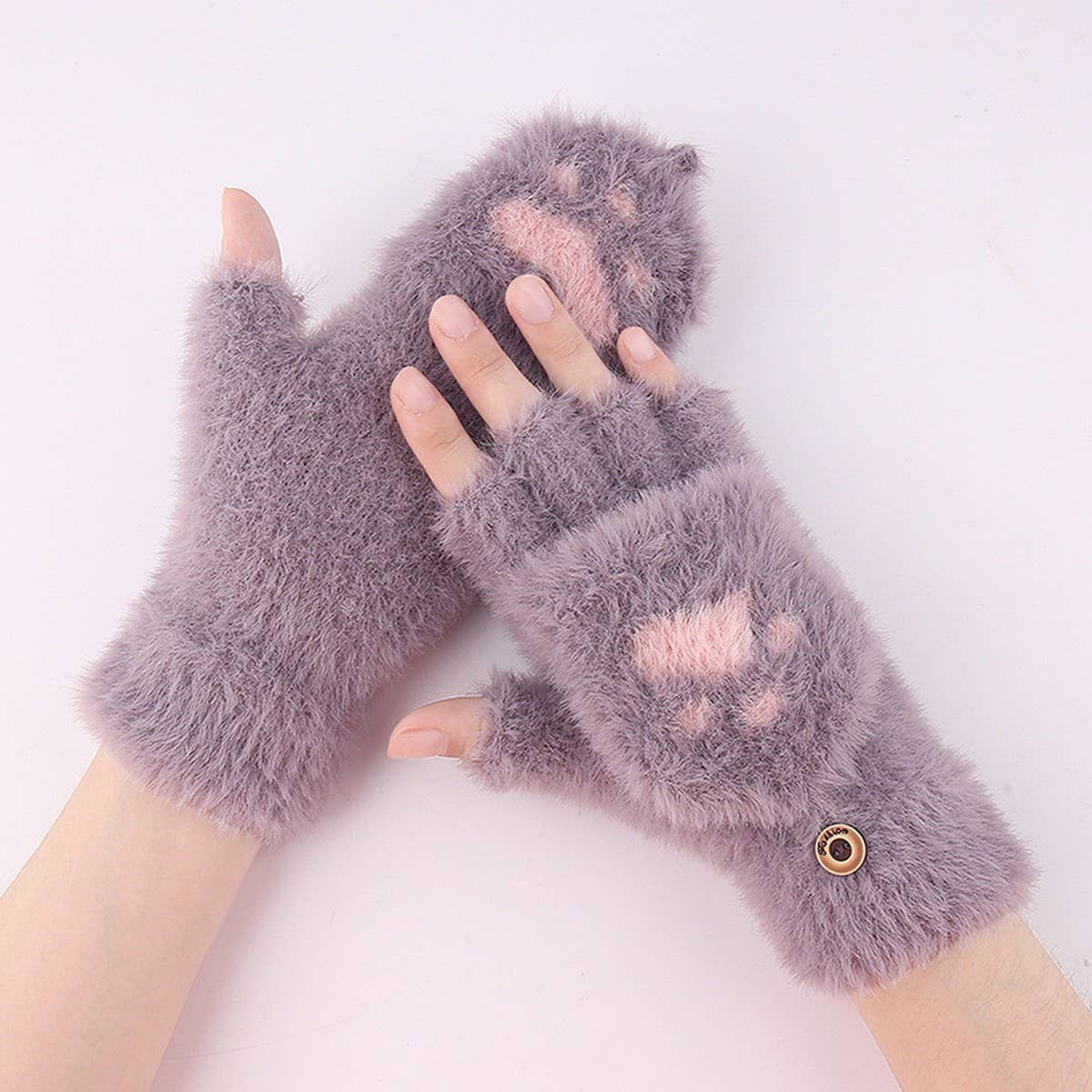 NEW WOMENS FLAP KNITTED FINGERLESS GLOVES_CWAG0247
