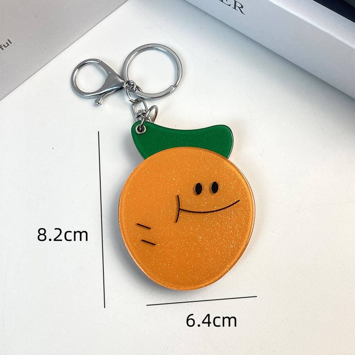 CREATIVE ORANGE MIRROR WITH KEYCHAIN PORTABLE CUTE_CWMM6383