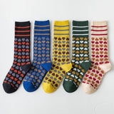 Vintage Love Print Mid-Tube Socks For Women_Cwms0409