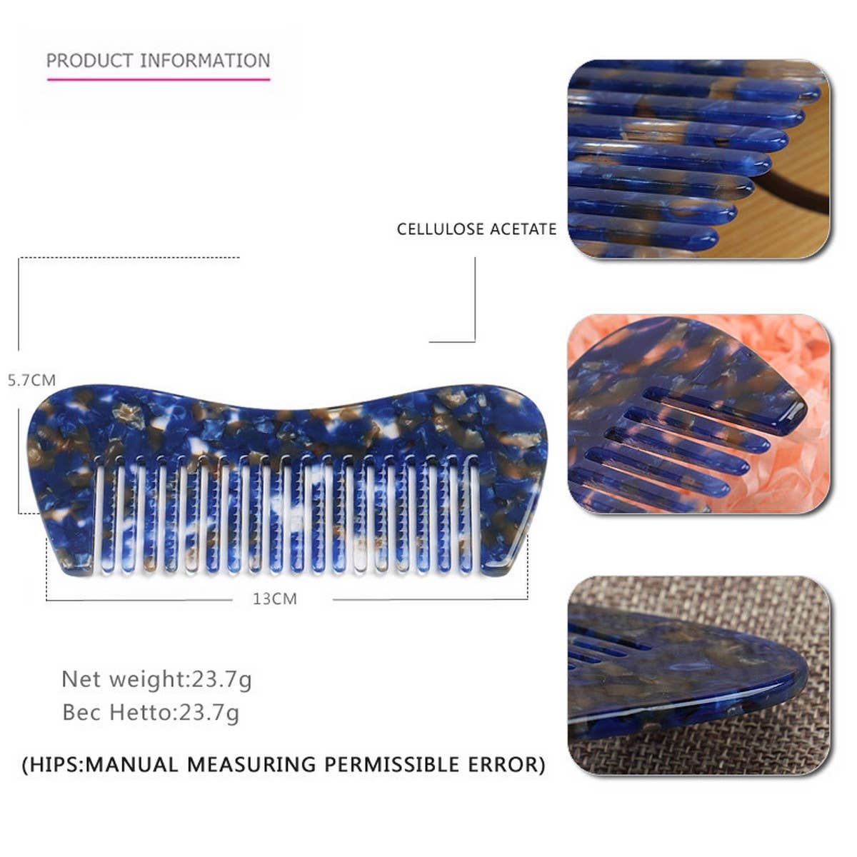 ACETATE 4MM COMB GRADIENT TEETH HAIR COMB_CWAHA4189