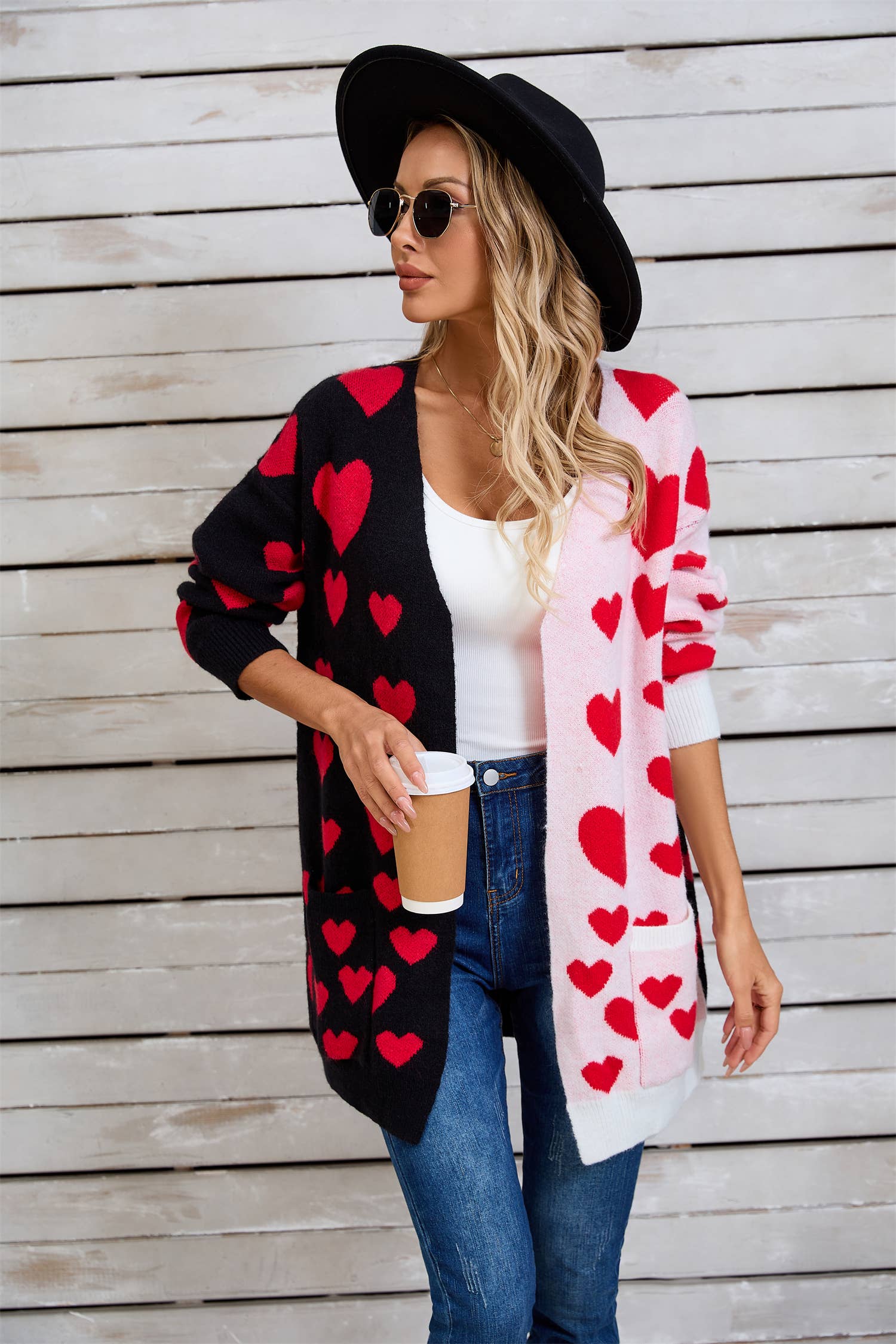 Valentines Day Long Cardigan Love Sweater
