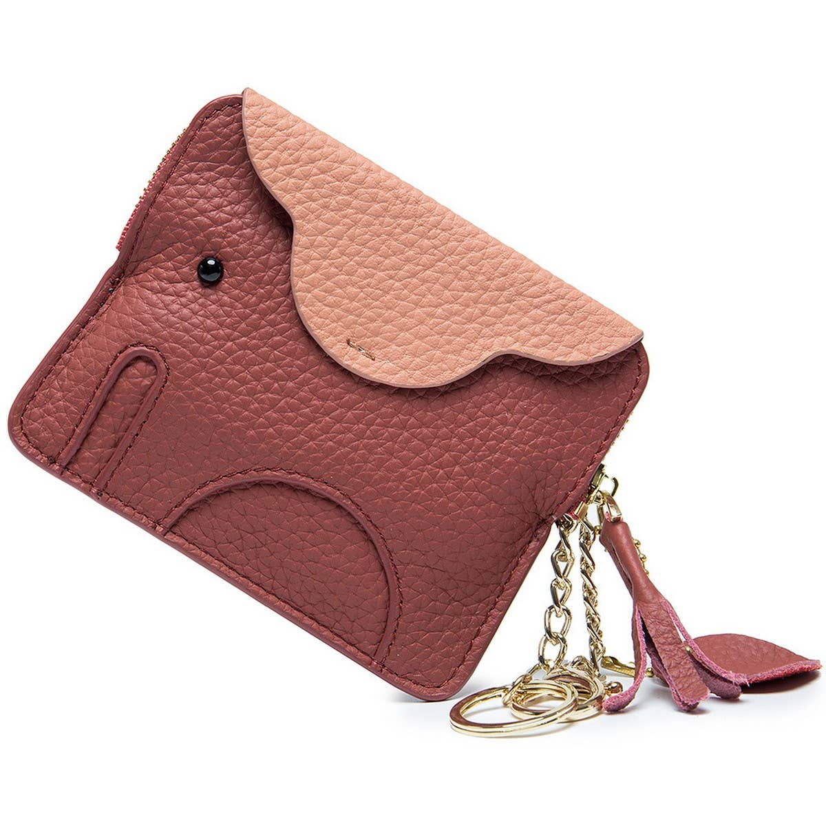 GENUINE LEATHER ELEPHANT MINI CREATIVE WALLET_CWAB3891