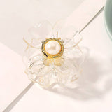 LARGE PEARL FLOWER HAIR CLAW ELEGANT UPDO CLIP_CWAHA0408
