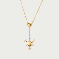 SIMPLE AND STYLISH CROSS HEART PENDANT NECKLACE_CWMM5330