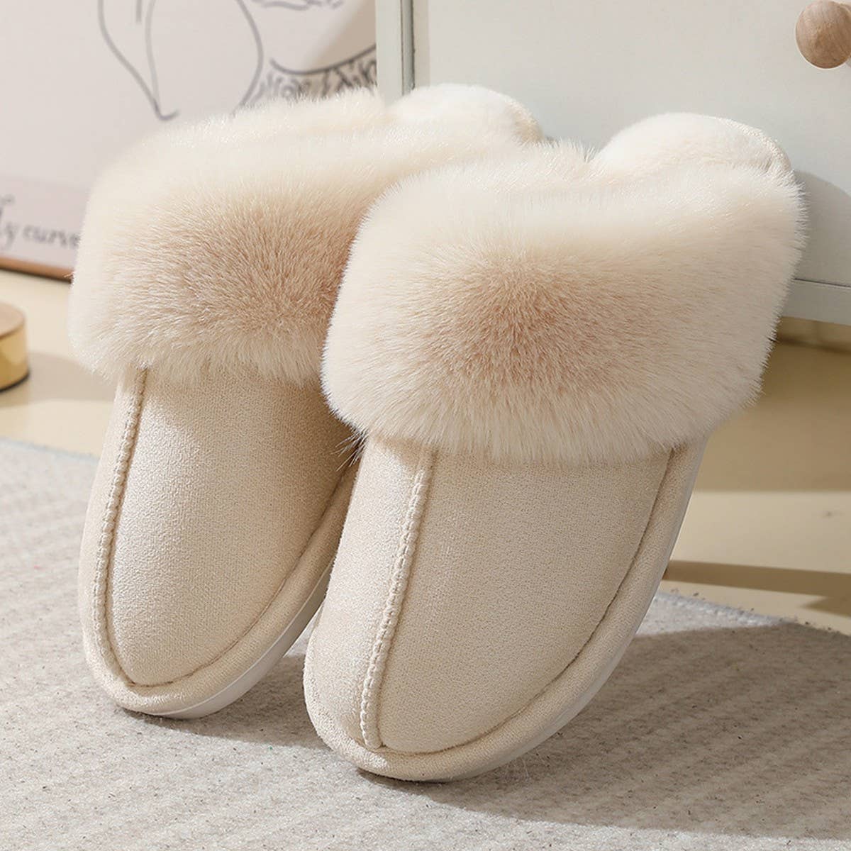 FLUFFY COZY WARM SOFT HOUSE SLIPPERS_CWSHS0253