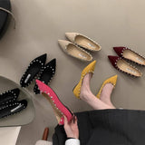 Wedge Pointed Studded Apricot Loafers