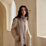 100% WOOL KNIT SCARF STRIPED SLIM WINTER WRAP_CWASC2295