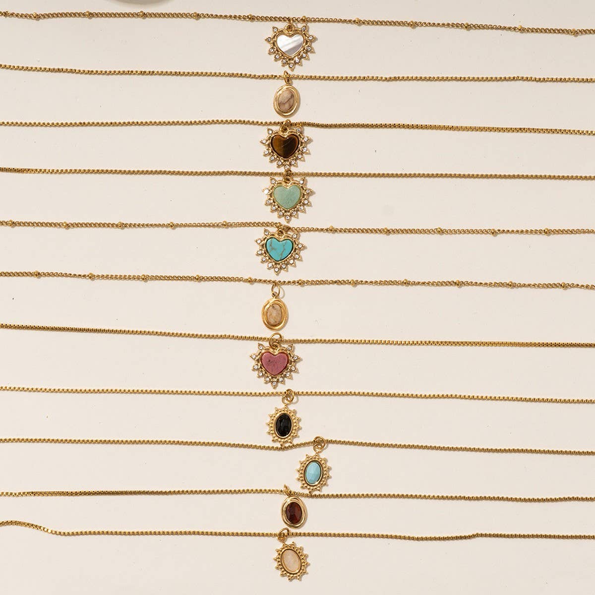 MINIMALIST HEART NECKLACE WITH BLUE TIGERS EYE_CWMM8820