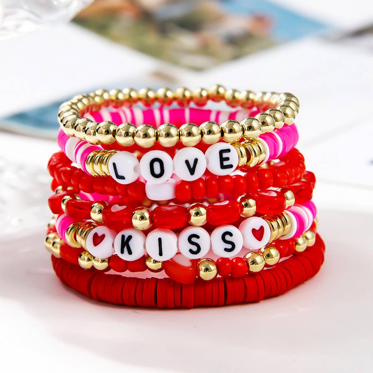LOVE LOVE LOVE FRIENDSHIP GIFT HANDMADE BRACELET_CWMM3510