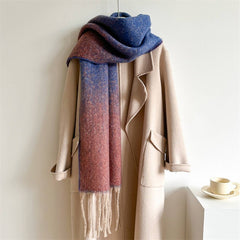 THICK OMBRE SCARF CASHMERE TOUCH WINTER SHAWL_CWASC0973