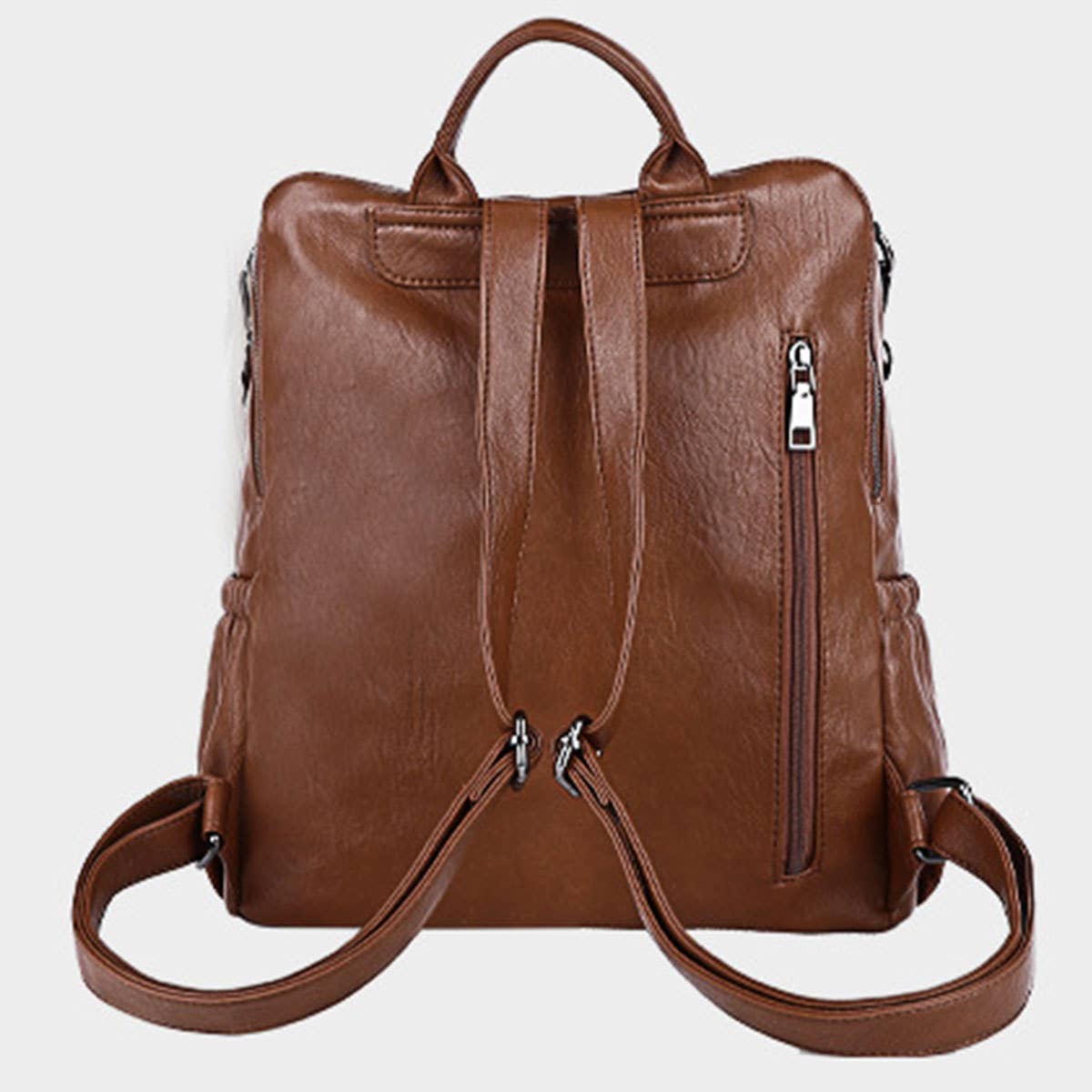 TASSEL DETAIL PU LEATHER BACKPACK SHOULDER BAG_CWAB0778