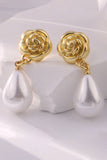 Women Retro Camellia Pearl Earrings