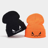HALLOWEEN PUMPKIN EMBROIDERED KNITTED HAT_CWAH1591