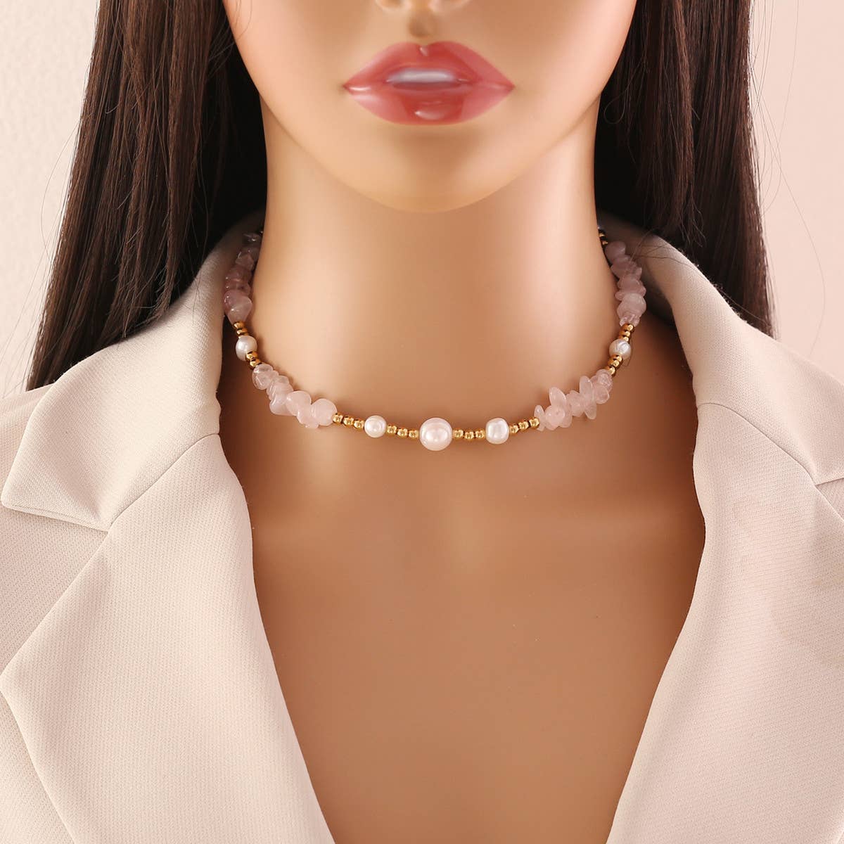 FASHION HANDMADE PEARL NATURAL STONE NECKLACE_CWAJE0640