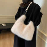 Winter Faux Fox Fur Plush Shoulder Crossbody Bag_Cwab3976