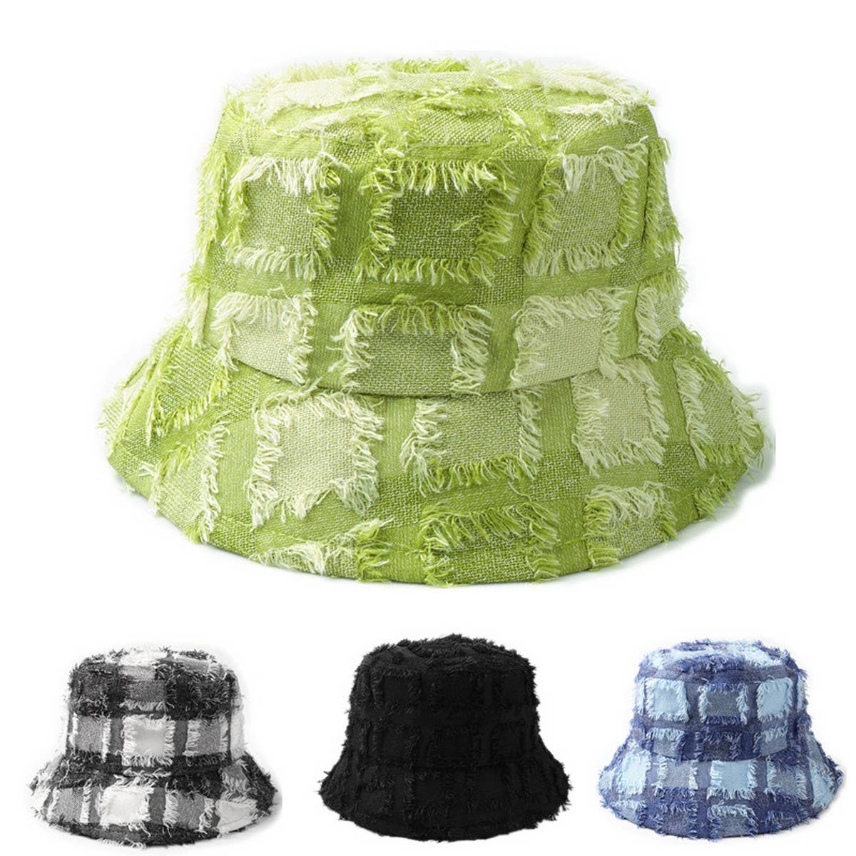 Cwah1508_Casual Plaid Bucket Hat