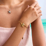 DESIGNER 18K GOLD STAR BRACELET WITH WHITE ZIRCON_CWAJE4714