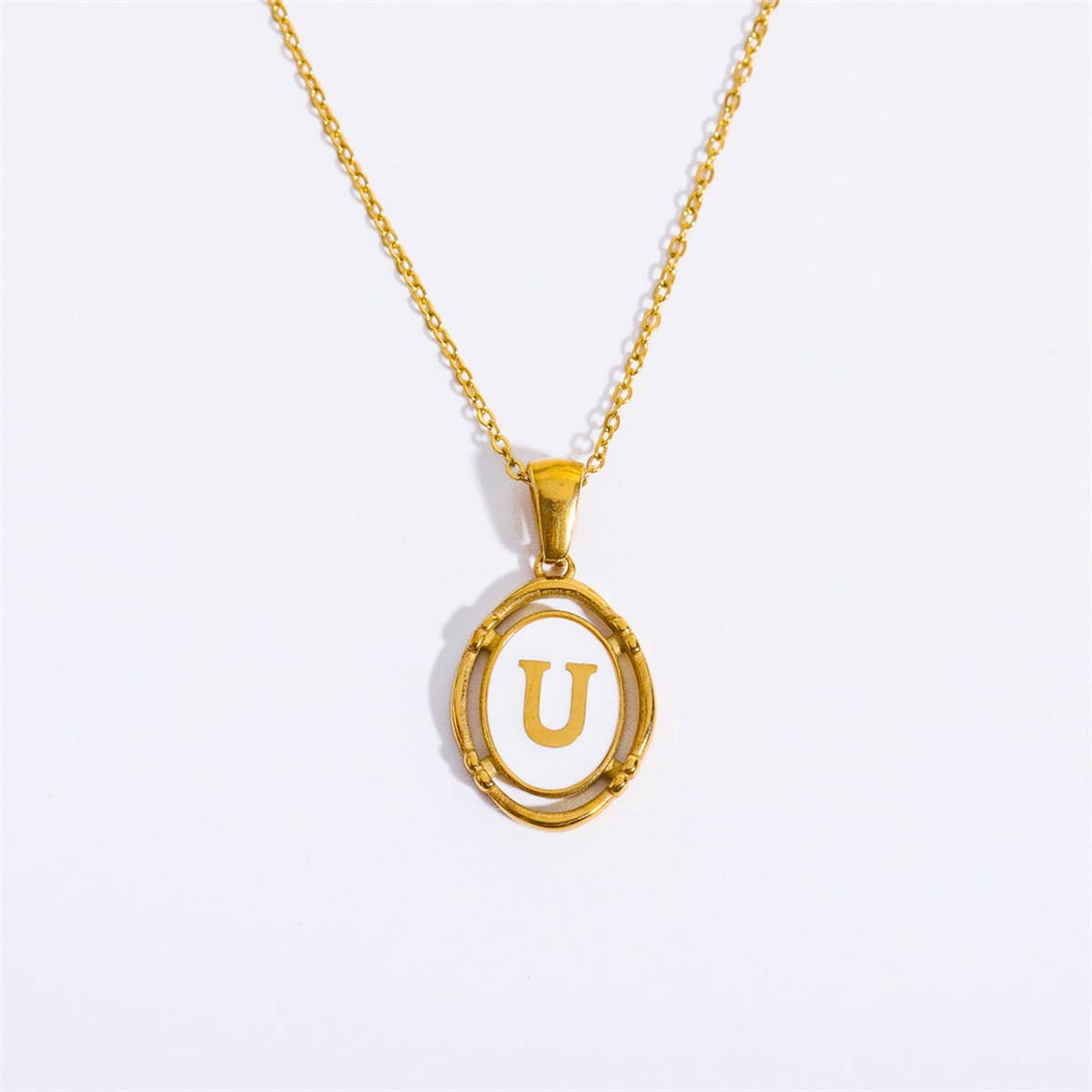 NEW CREATIVE 26 LETTERS PENDANT OVAL NECKLACE_CWMM3771