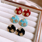 ROUND HOLLOW FLOWER FASHION EARRINGS_CWASC1329