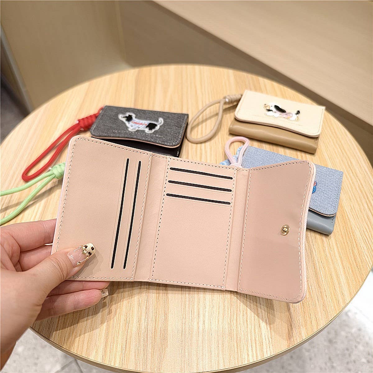 Kawaii Patchwork Mini Trifold Wallet For Girls_Cwab06224