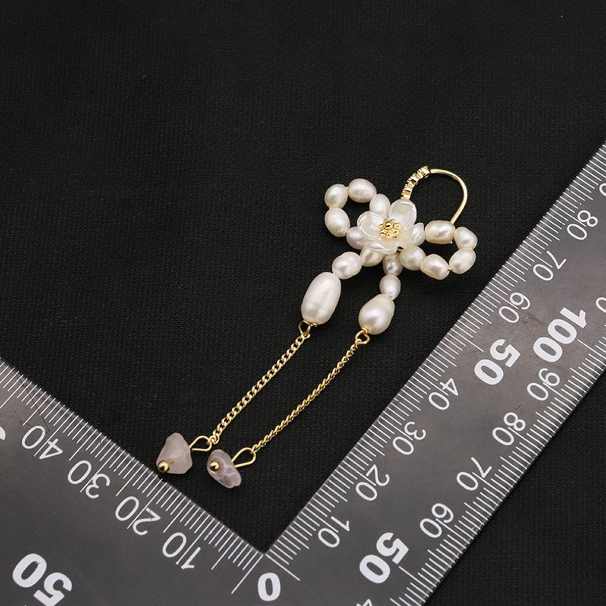 NATURAL FRESHWATER PEARL TASSEL BUTTERFLY EARRINGS_CWAJE3788