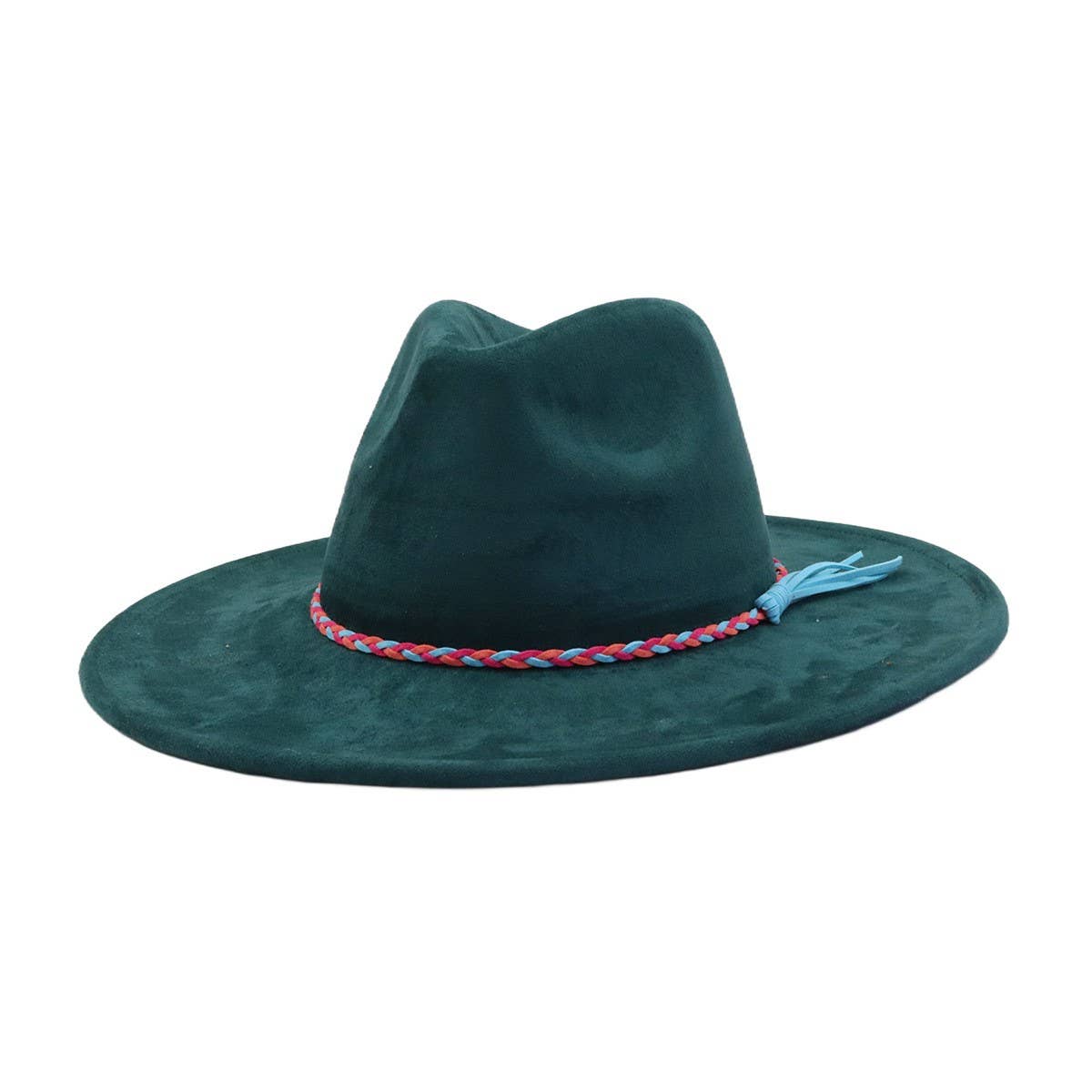 Unisex Suede Wide Brim Fedora Hat Couple Style_Cwah04448