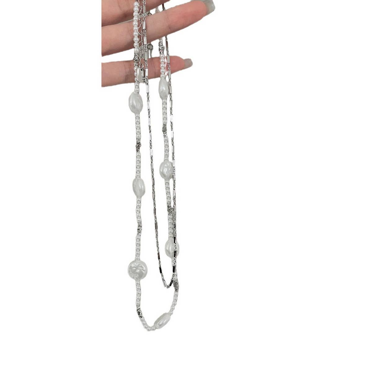 NEW DOUBLE LAYER IMITATION PEARL NECKLACE_CWAJE1278